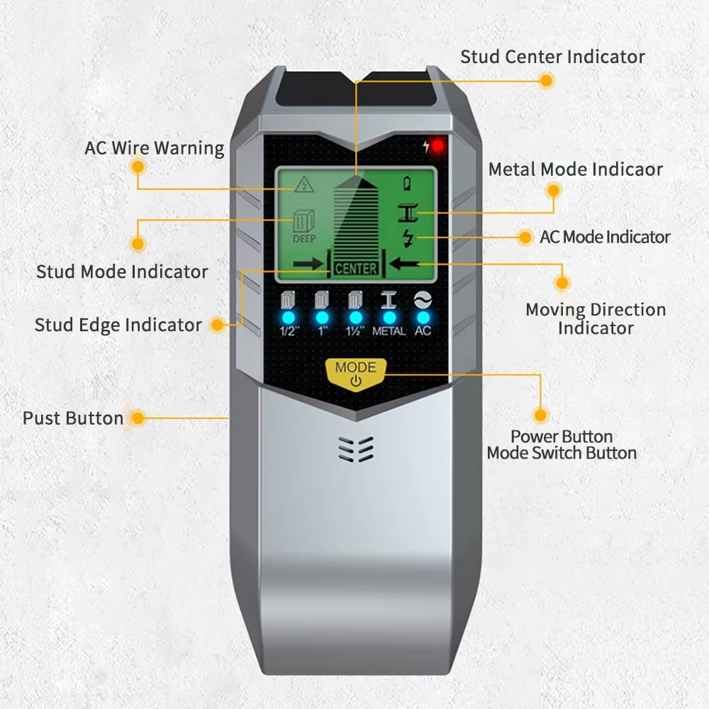 5 In 1 Electronic Wall Detector Finders Multifunctional Handheld Metal Detector Stud Wood Finder Electronic Measuring Instrument - Image 2