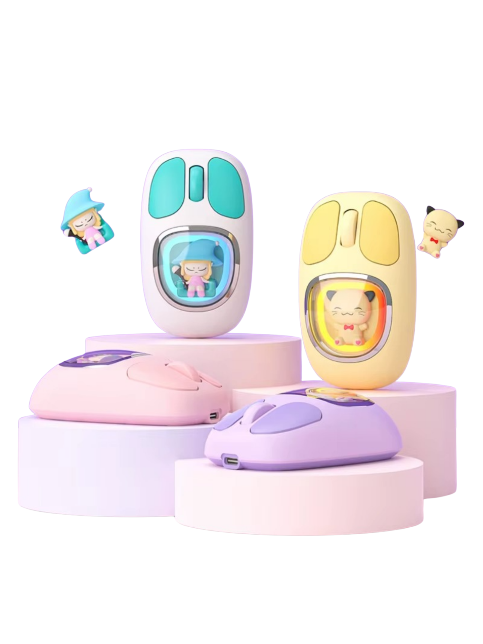 Whoa Mart Three-mode Bluetooth 2.4G Wireless Cute Doll Mouse