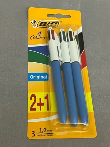 BIC 4 Colours Pens Multicolour Original - Retractable Ballpoint Pens - Pack of 3 photo review