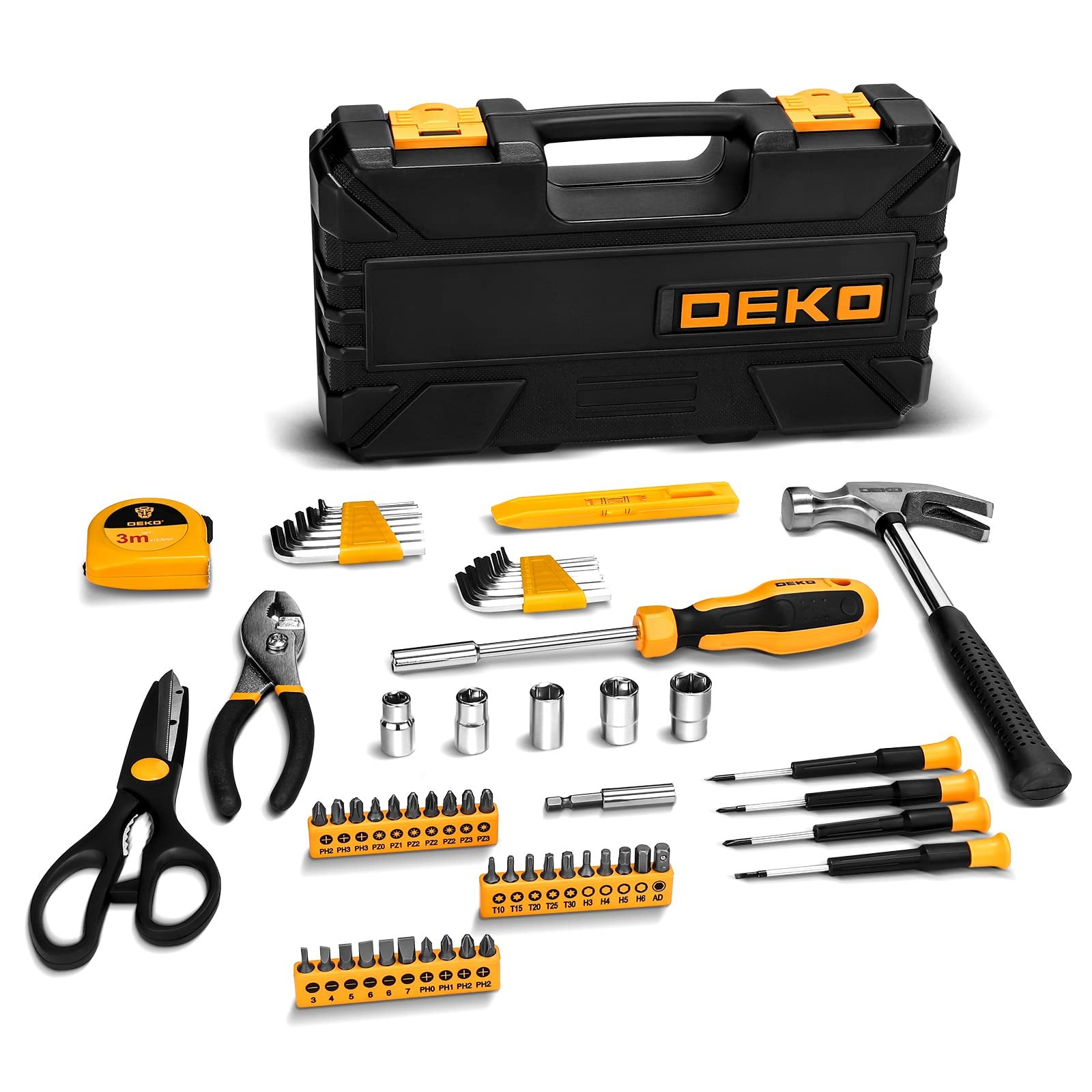 DEKO Tool Kit Set Box 62 Piece Home Repair DIY Tools Basic Hand Toolbox Sets for Home - Image 7