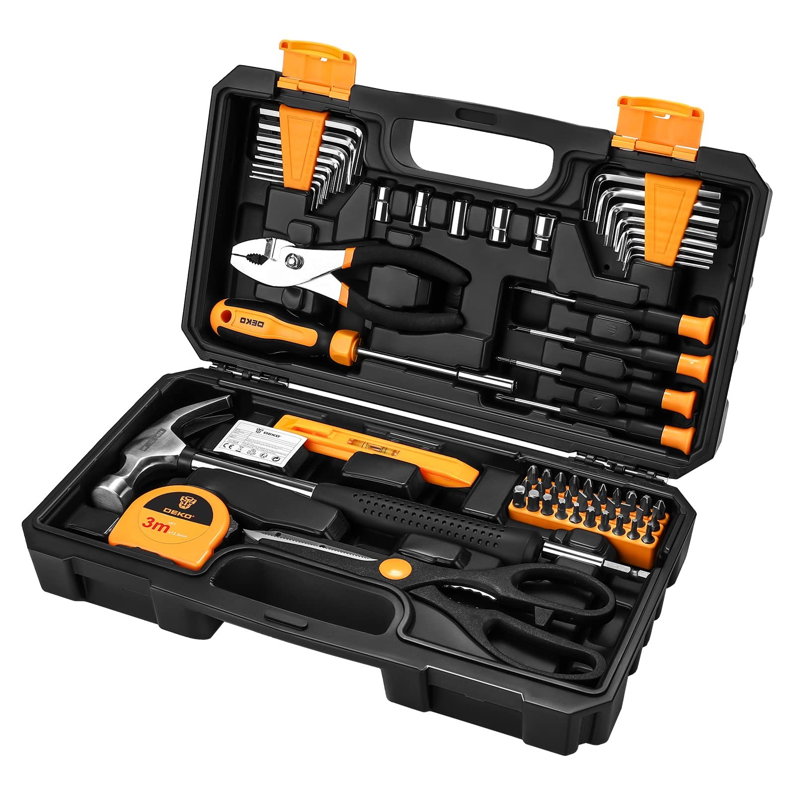 DEKO Tool Kit Set Box 62 Piece Home Repair DIY Tools Basic Hand Toolbox Sets for Home - Image 9